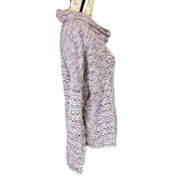 North River Cowl-neck Purple and White Knit Sweater‎ Size XL - Picture 4 of 8